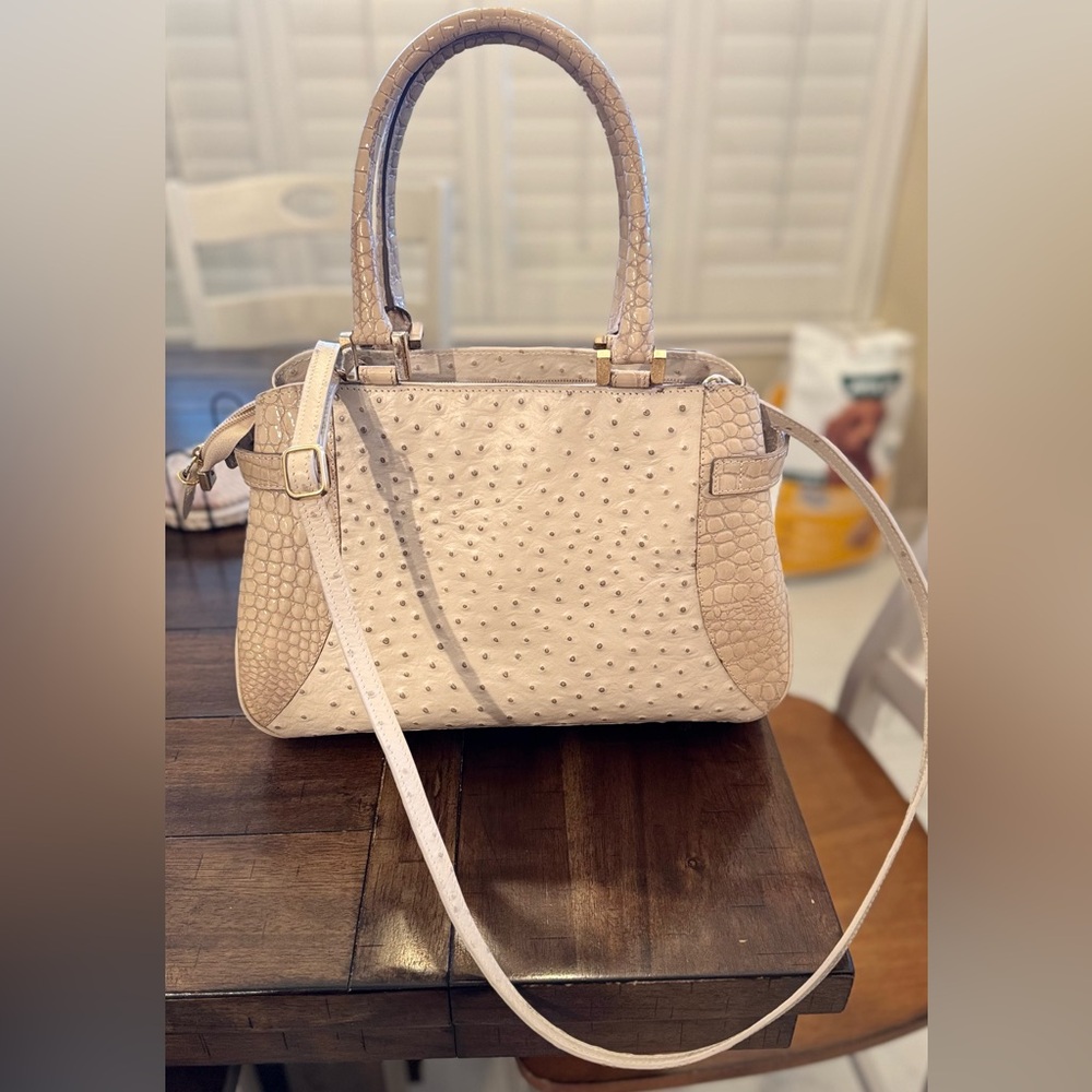 Rare Fontanelli Italian leather bag cream color new